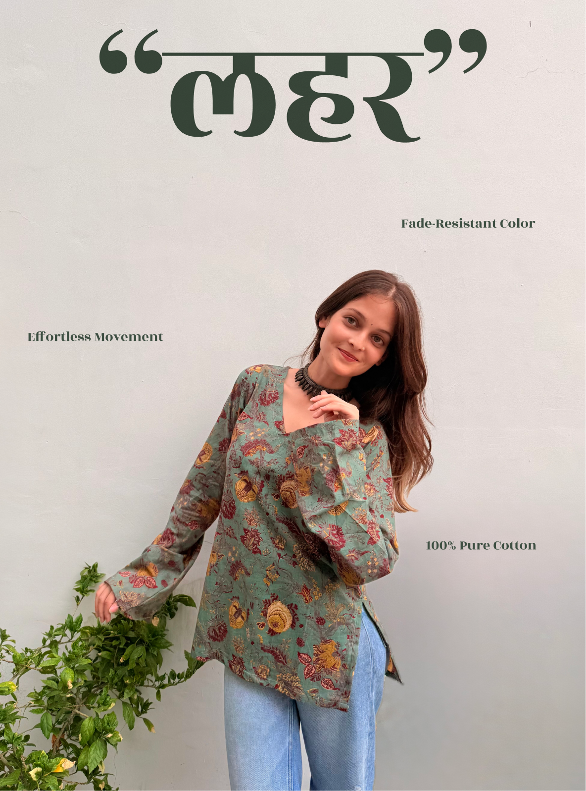 Lehar Bell Sleeves Kurti by Evara