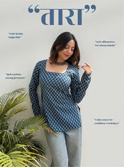 Tara Boat Neck Kurti by Evara