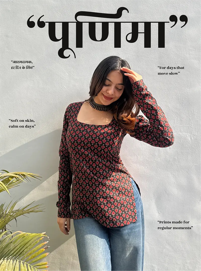 Purnima Boat Neck Kurti by Evara