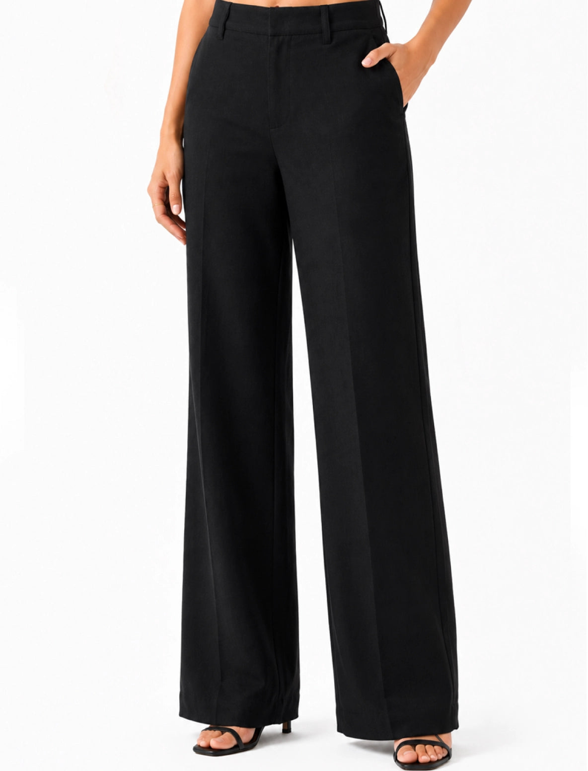 Black Cotton Linen Relaxed Fit Pants