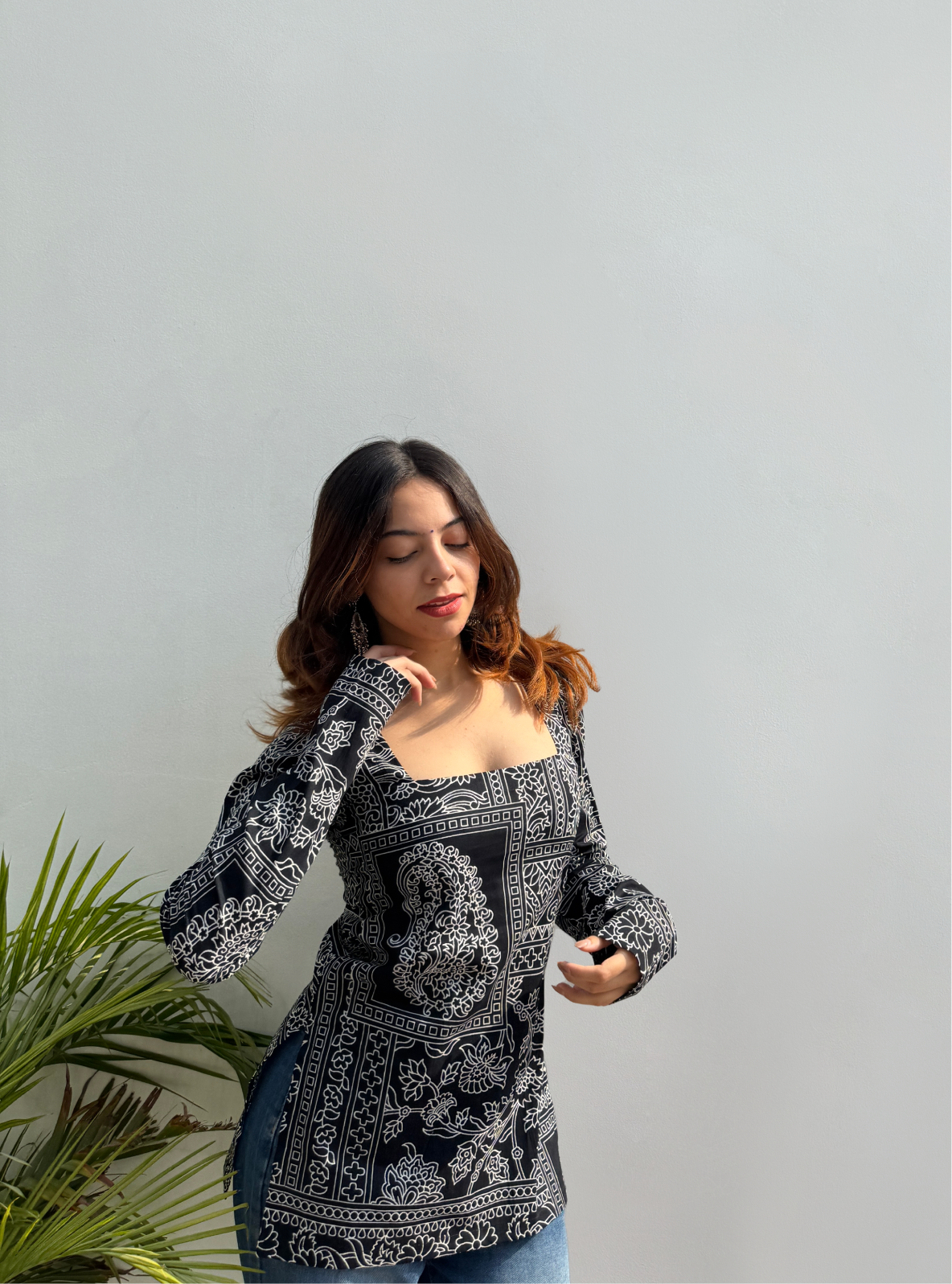 Inaya Square Neck Kurti by Evara