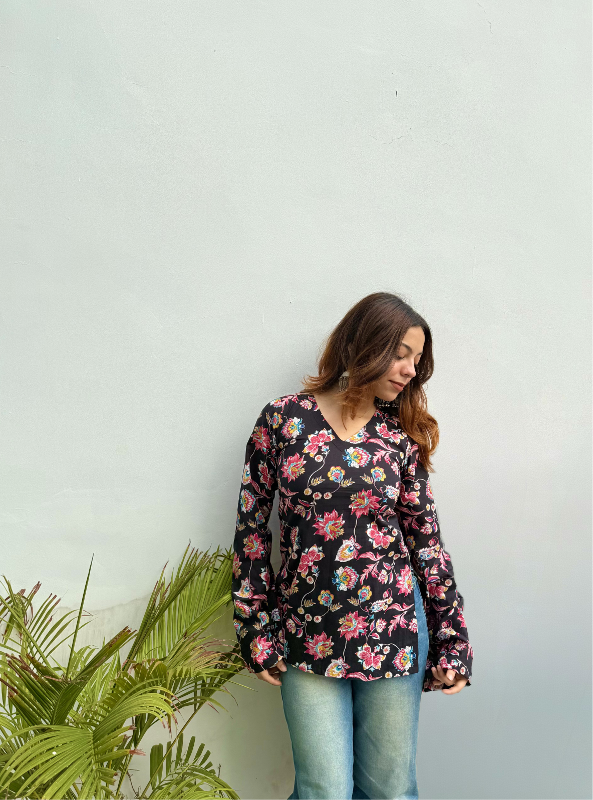 Mehfil Bell Sleeves Kurti by Evara