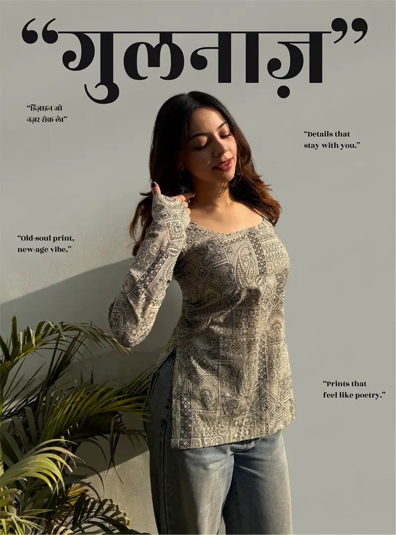 Gulnaaz Boat Neck Kurti by Evara