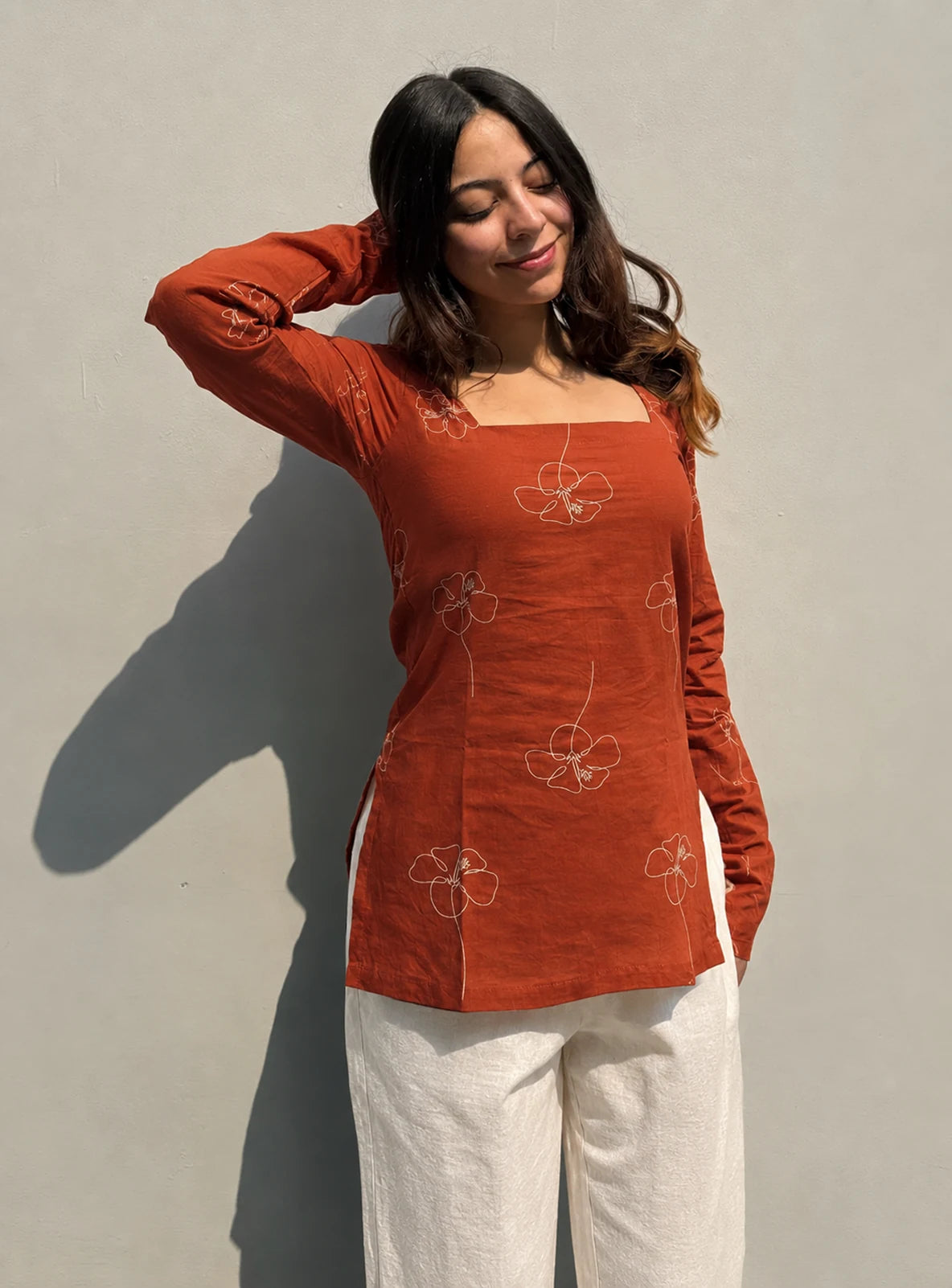 Mogra Square Neck Kurti