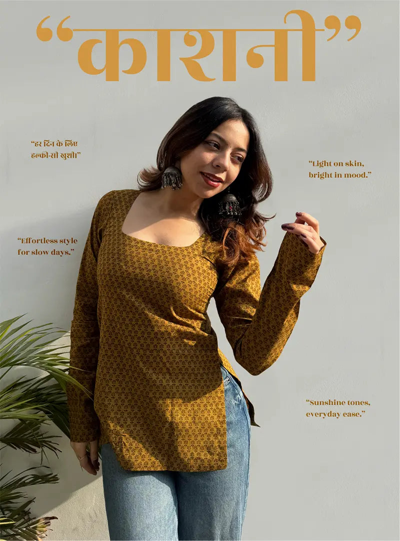 Kaashni Boat Neck Kurti by Evara