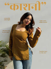 Kaashni Boat Neck Kurti by Evara