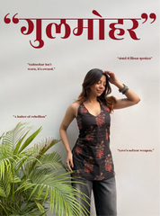 Gulmohar Halter Neck Kurti by Evara