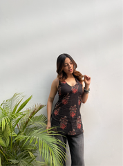 Gulmohar Halter Neck Kurti by Evara