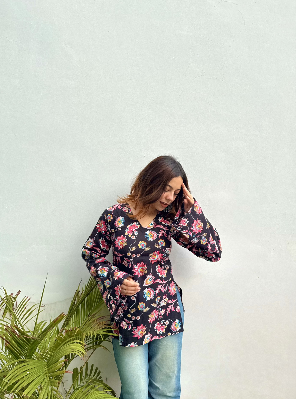 Mehfil Bell Sleeves Kurti by Evara