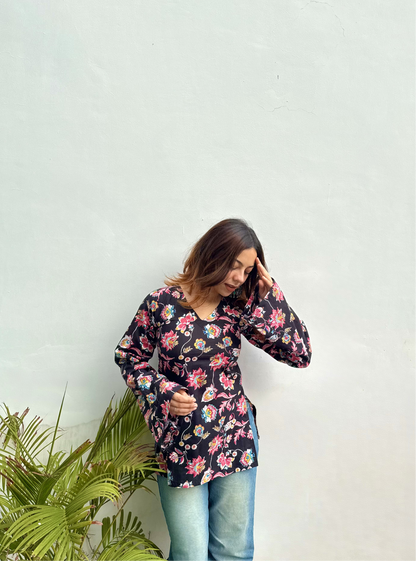 Mehfil Bell Sleeves Kurti by Evara