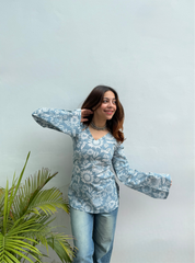 Thane Tadka Bell Sleeves Kurti by Evara