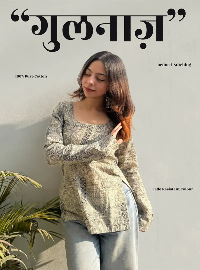 Gulnaaz Boat Neck Kurti by Evara