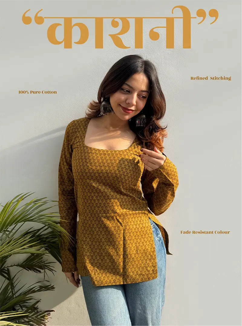 Kaashni Boat Neck Kurti by Evara