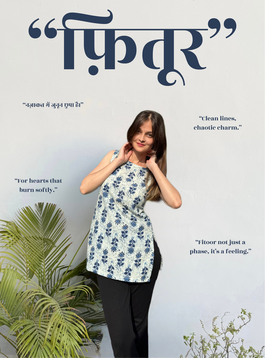 Fitoor Boat Neck Short Kurti by Evara