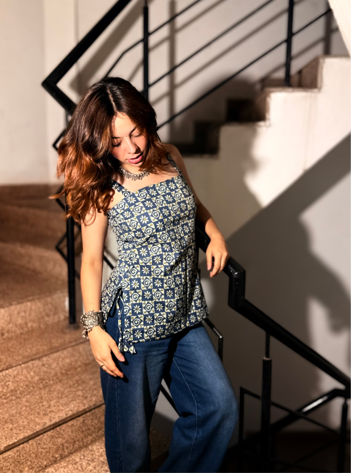 Amayra Short Kurti with Bottom Tassel by Evara