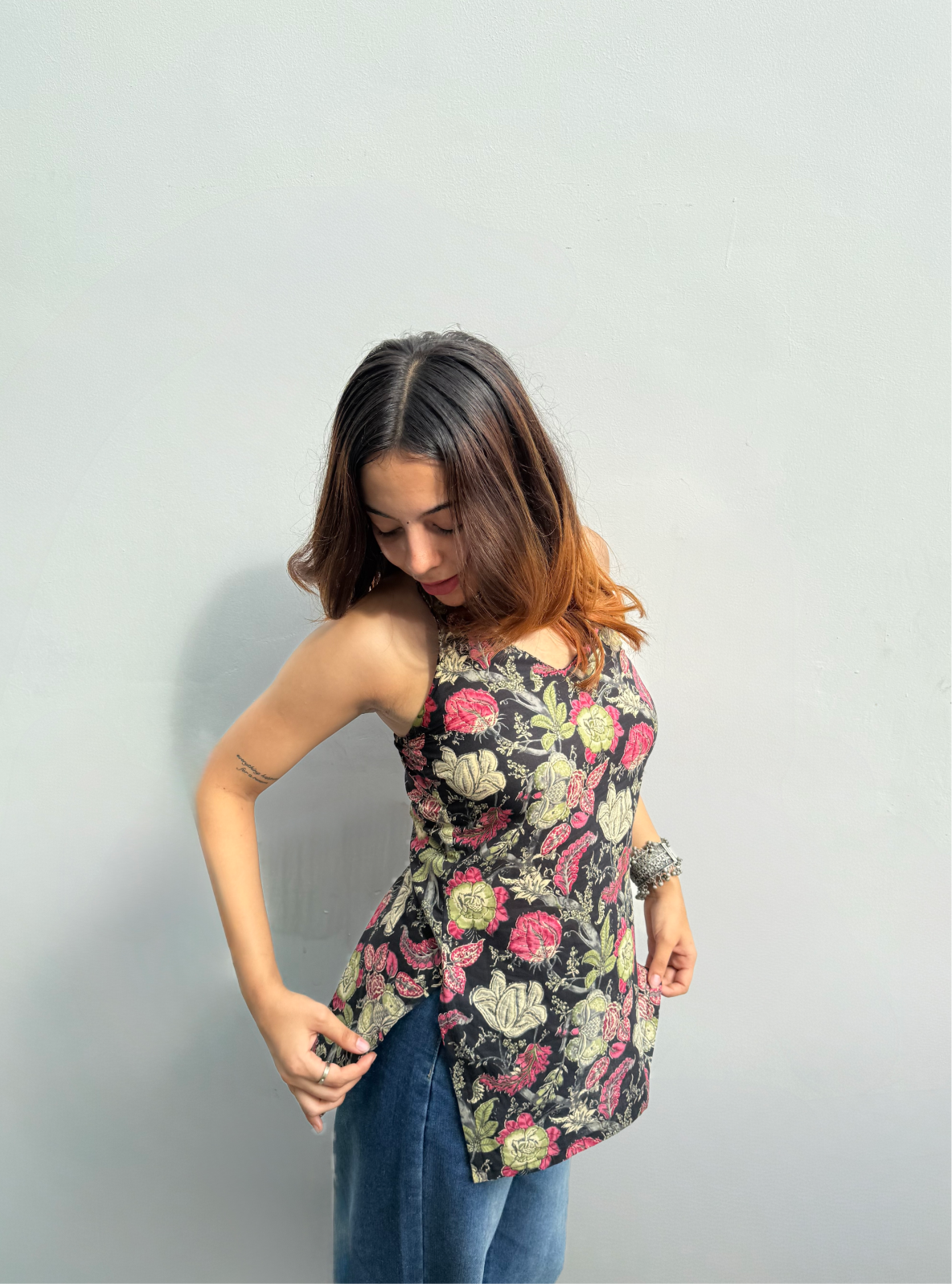 Meherbaan Halter Neck Kurti by Evara