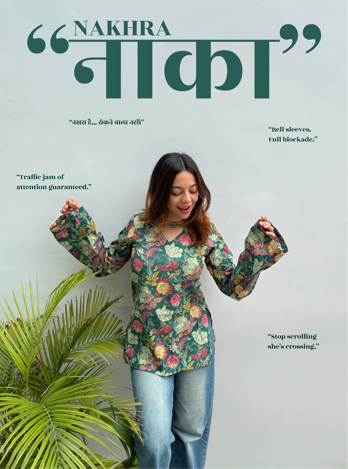 Nakhra Naka Bell Sleeves Kurti by Evara