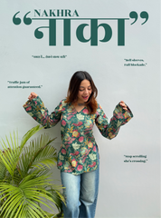Nakhra Naka Bell Sleeves Kurti by Evara