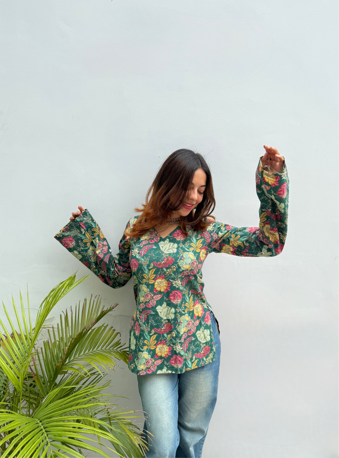 Nakhra Naka Bell Sleeves Kurti by Evara