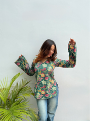 Nakhra Naka Bell Sleeves Kurti by Evara