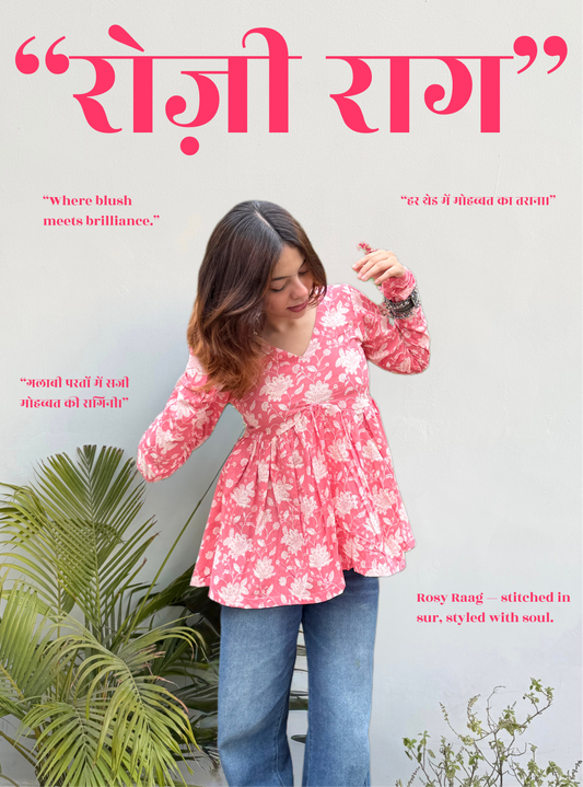Rosy Raag Flared Kurti by Evara