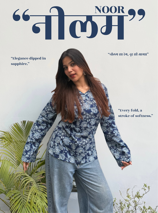 Neelam Noor Bell Sleeves Kurti by Evara