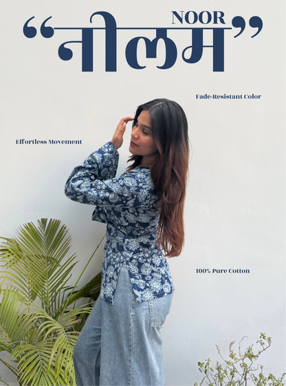Neelam Noor Bell Sleeves Kurti by Evara