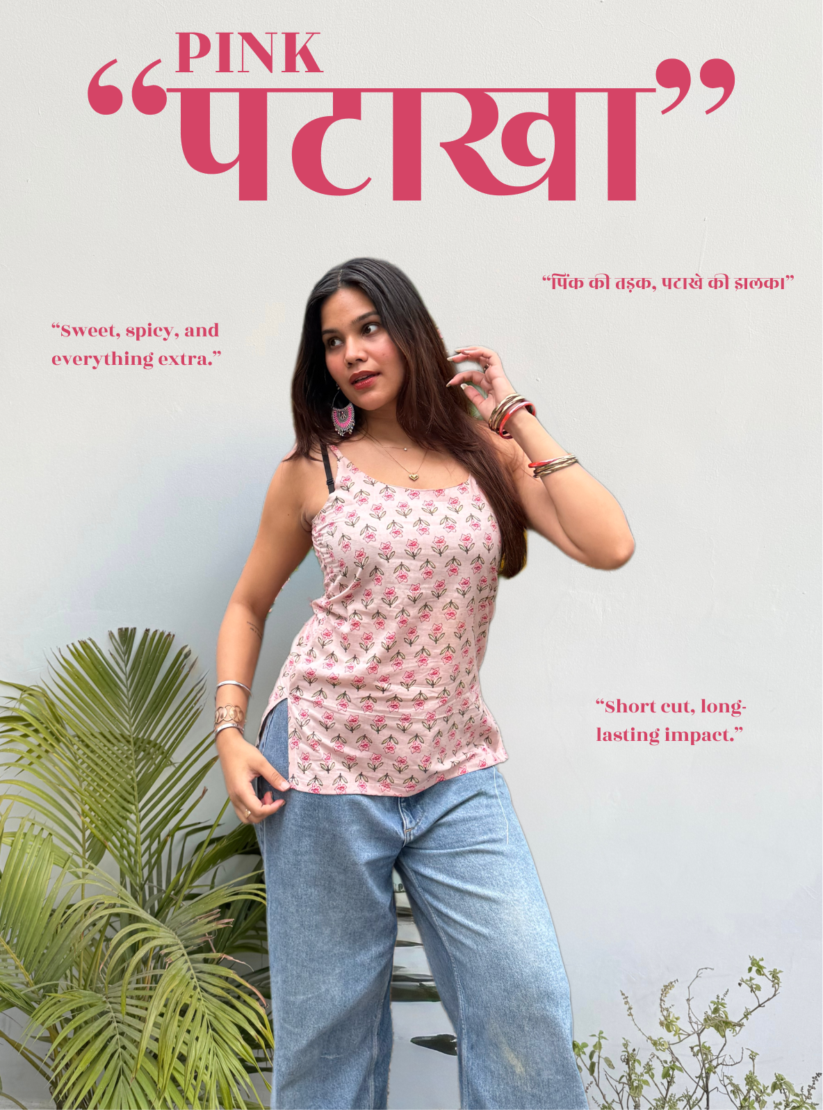 Pink Patakha Short Kurti by Evara