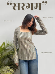 Sargam Boat Neck Kurti by Evara